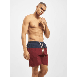 bequeme URBAN CLASSICS Herren Hose Kordelzug Reißverschluss 120 g/m² Rot/Blau