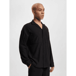 Comfortable DEF Men's Stretch Polo Shirt with Pockets, Cotton, Black