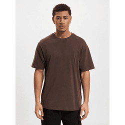 Comfortable DEF Men's Oversized T-Shirt in Brown Cotton