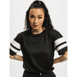 bequemes Urban Classics Damen T-Shirt Mesh 130 g/m² Schwarz/Weiß