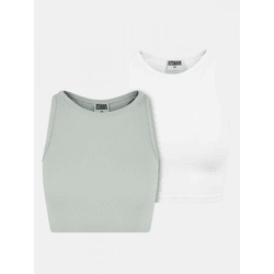 Comfortable Urban Classics Women's Stretch T-Shirt, 180 g/m², with cotton, pastel green/white