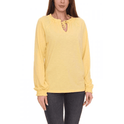 BOYSEN´S Bluse modische Damen Schlupf-Bluse Baumwoll-Bluse 28100124 Gelb