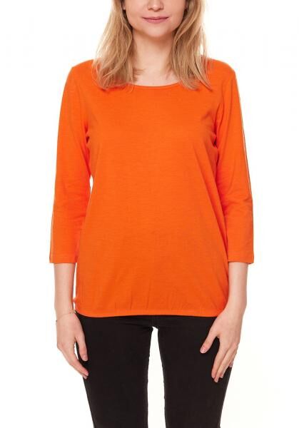 BOYSEN'S Women's Basic 3/4-Sleeve Shirt with Elastic Waistband 87580407 Orange