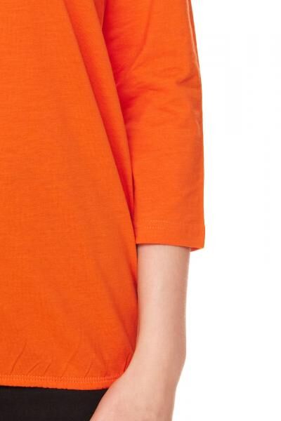 BOYSEN'S Women's Basic 3/4-Sleeve Shirt with Elastic Waistband 87580407 Orange