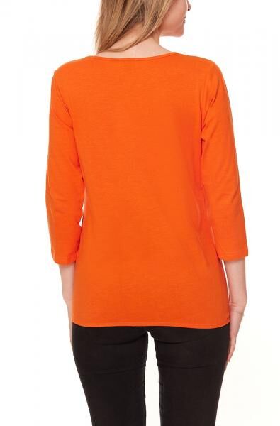BOYSEN'S Women's Basic 3/4-Sleeve Shirt with Elastic Waistband 87580407 Orange