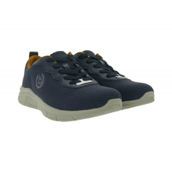 bugatti Herren Low-Top Sneaker Schnür-Schuhe mit Label-Logo City-Schuhe 345-AFA15-6900 Blau