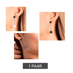 Calvin Klein Damen Ohrstecker mit Swarovski-Kristallen Edelstahl-Ohrringe Ohr-Schmuck Grau/Hellrosa, Grau/Rosa oder Grau/Gold
