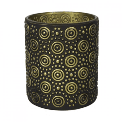 Countryfield Teelichthalter Hailey M schwarz/gold 10 cm