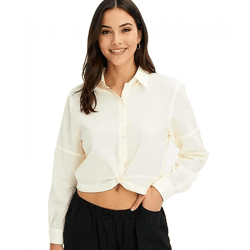 Women's Summer Blouse, Long-Sleeved Crepe Blouse, Plus Sizes 920882 Beige