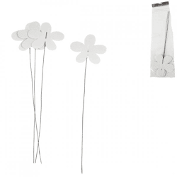 Deko-Mustertuch Blume weiß 38 cm 4er Set