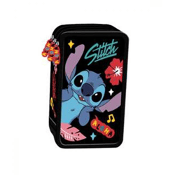 Disney Stitch Black Aloha - pencil case with contents