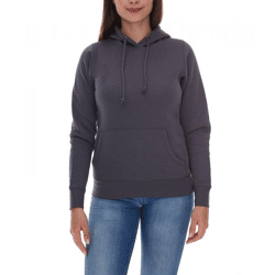 Elevate Charon Damen Hoodie schlichter Baumwoll-Pullover mit Kängurutasche Sweater 3823482 Grau