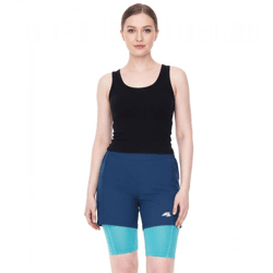 F2 Fahrrad-Hose nachhaltige Damen Mountainbike-Hose mit Sitzpad 2in1 Fahrrad-Shorts 89267667 Türkis/Blau