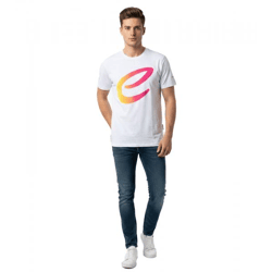 farbenfrohes Formula E Herren T-Shirt Baumwoll-Shirt mit buntem Formula E Logo Sommer-Shirt 701223579 002 Weiß/Pink/Gelb