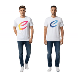 farbenfrohes Formula E Herren T-Shirt Baumwoll-Shirt mit buntem Formula E Logo Sommer-Shirt 701223579 Weiß/Blau oder Weiß/Pink/Gelb