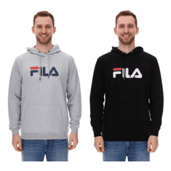 FILA Barumini Hoodie Herren Kapuzen-Pullover Pulli Sweater Baumwoll-Sweatshirt FAU0068 Schwarz oder Grau