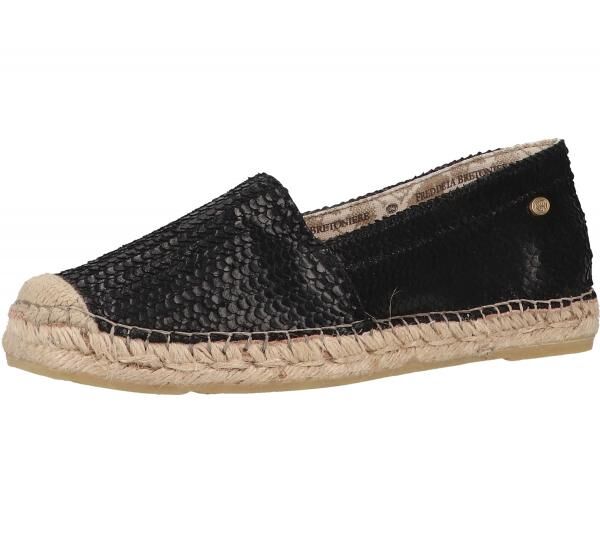Fred de la Bretoniere Damen Echtleder-Halbschuhe modische Sommer-Schuhe 152010165 Schwarz