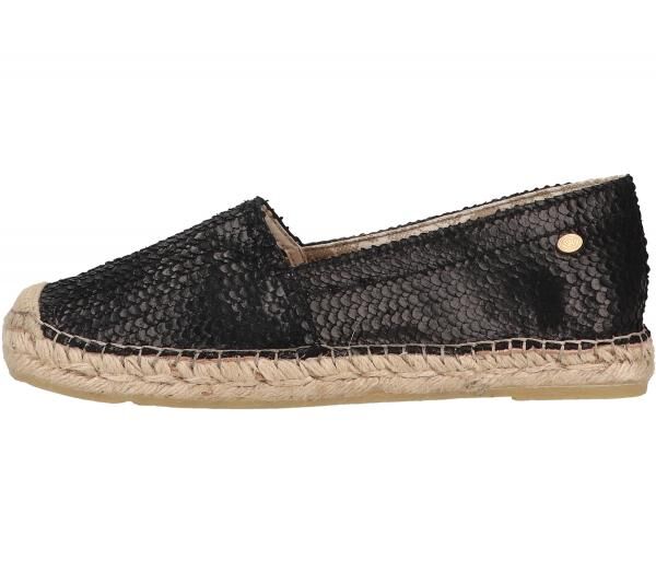Fred de la Bretoniere Damen Echtleder-Halbschuhe modische Sommer-Schuhe 152010165 Schwarz