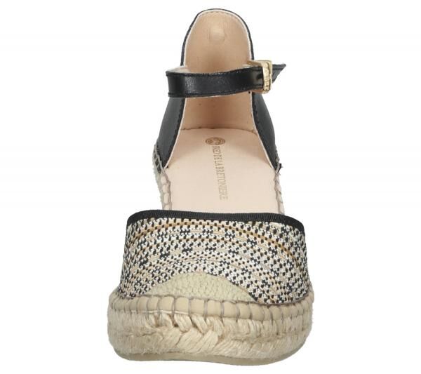 FRED DELA BRETONIERE Wedges Damen Keilabsatz-Sandalen Espadrilles 153010261 Schwarz/Beige