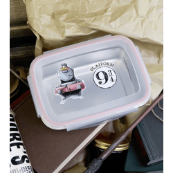 Harry Potter Hogwarts Express Brotdose mit 4-seitigem Clipverschluss Brot-Aufbewahrungsbox 850ml Grau/Rosa