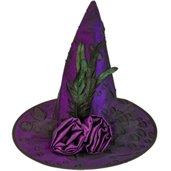 HEXENHUT MIT BLUMEN UND FEDERN