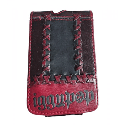 Iggy Pop MP3-Player-Hülle mit Klettverschluss iPod-Player 11x7x1,5 cm MP3-Schutz Fan-Zubehör Schwarz/Rot