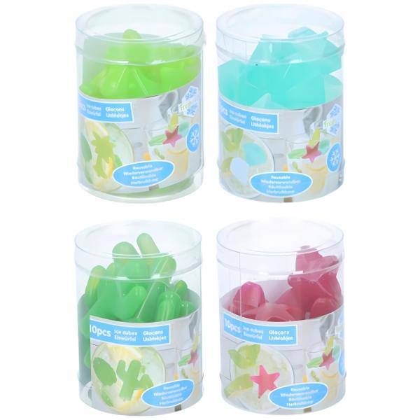 Ice cubes reusable 10 pieces 4 assorted