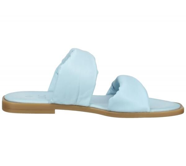 ILC Liberika Damen Pantolette Echtleder-Sandale mit verdrehtem Riemen Sommer-Schuhe C45-3720-11 Hell-Blau