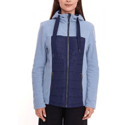 KangaROOS Damen Fleece-Jacke Steppjacke mit Kapuze Übergangs-Jacke 19061321 Blau