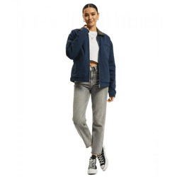 KEINE LIEBE Damen Canvas Jeansjacke Urban Streetwear Blau 