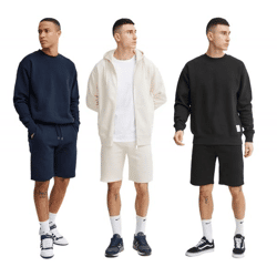 klassische 11 PROJECT PRAndri Herren Sweatshorts mit Kordelzug Shorts 21300991-ME in Blau, Schwarz oder Beige