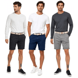 Classic 11 PROJECT PRFribus Men's Chino Shorts, including a belt with a button and zipper, Shorts 20714807ME in blue, black, or gray