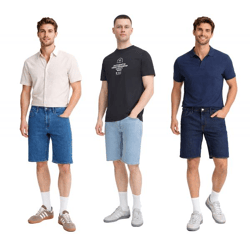 Classic BLEND BHTwister Men's Denim Shorts with Label Detail, Denim Shorts 20717730 in Blue, Dark Blue, or Light Blue