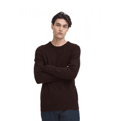 Classic CASUAL FRIDAY CFHeine Men's Chunky-Knit Sweater with Label Detail, Knit Sweater 20505605-193911 Brown