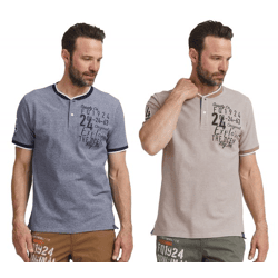 Classic FQ1924 FQIikay Men's Round-Neck T-Shirt 21900187-ME Blue or Brown
