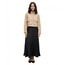 kurz geschnittene Damen Jacke cropped Sommer-Jacke mit Baumwolle 924633 Beige