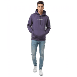 kuscheliger ON THAT ASS Xavier Herren Hoody Kapuzen-Pullover Baumwoll-Sweater mit Kängurutasche Fleece gefüttert Hoodie Lila