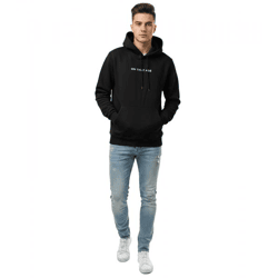 kuscheliger ON THAT ASS Xavier Herren Hoody Kapuzen-Pullover Baumwoll-Sweater mit Kängurutasche Fleece gefüttert Hoodie Schwarz