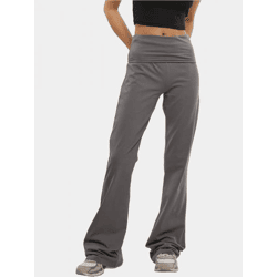 lässige DEF Damen Hose Stretch mit Baumwolle Grau