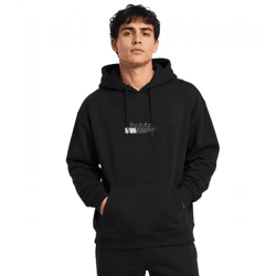 Casual Mister Tee Men's Hoodie with Print, Kangaroo Pocket, and Drawstring, Black