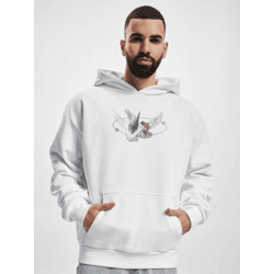 Casual Mister Tee Men's Hoodie with Ribbed Cuffs and Hood, 460 g/m², Cotton Blend, White