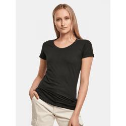 lässiges Build Your Brand Damen T-Shirt 150 g/m² mit Baumwolle Schwarz