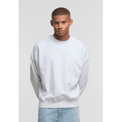Casual DEF Men's Oversized Sweatshirt with Ribbed Cuffs, Cotton, Gray