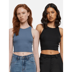 Casual Urban Classics Women's Stretch T-Shirt, 180 g/m², with cotton, blue/black