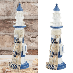Leuchtturm mit Fischen, M, ca. 10,5x32x10,5 cm