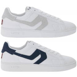LEVI'S Swift Women's & Men's Casual Sneakers with Leather Overlay Look, Lace-Up Shoes 235658-846 White/Navy or White/Gray