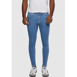moderne 2Y Premium Herren Jeans Skinny Fit Stretch Reißverschluss mit Baumwolle Blau