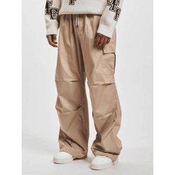 Modern DEF Men's Jeans with Drawstring and Velcro Closure, Cotton, Beige