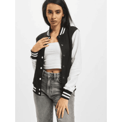 moderne Urban Classics Damen Jacke 300 g/m² mit Baumwolle Schwarz/Weiß
