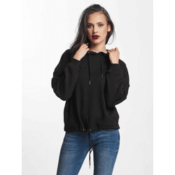 moderner Urban Classics Damen Hoodie Kordelzug Taschen 300 g/m² mit Baumwolle Schwarz